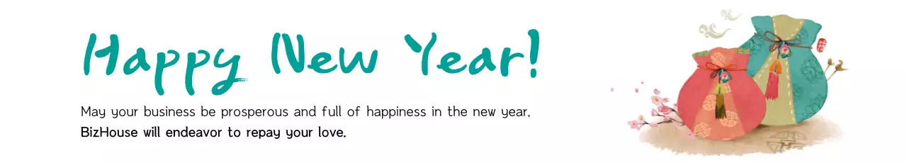 Faixa de cartão tradicional de ano novo azul-petróleo