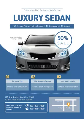 Blue Modern Car Promotion Poster