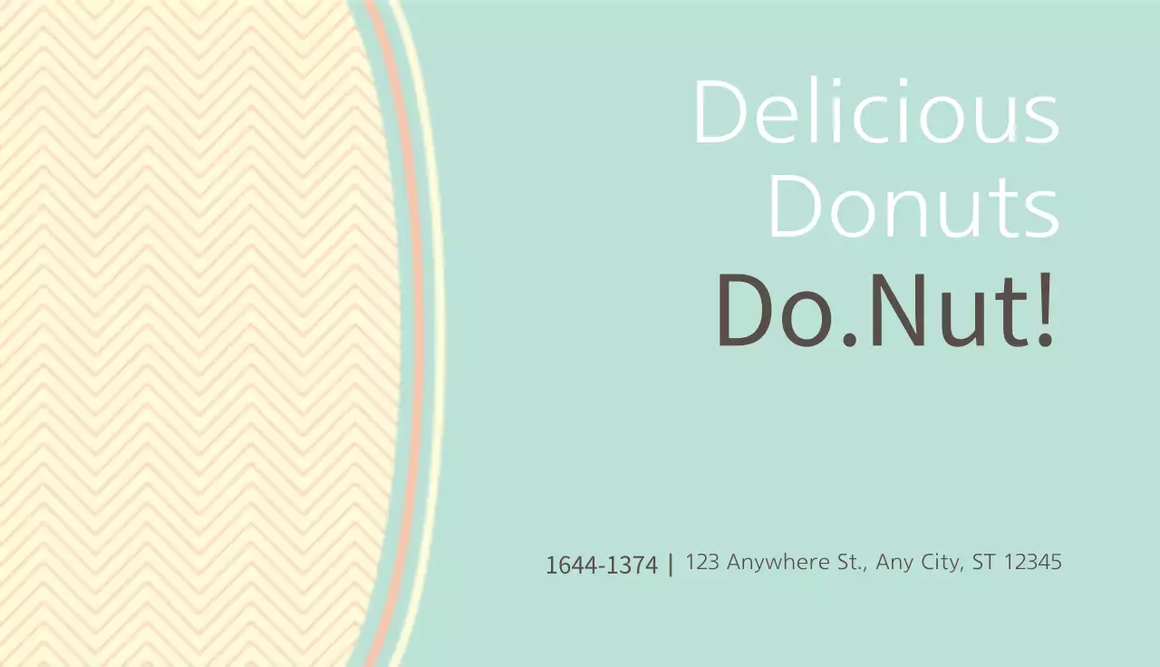 Mint Minimal Donut Advertisement Business Card