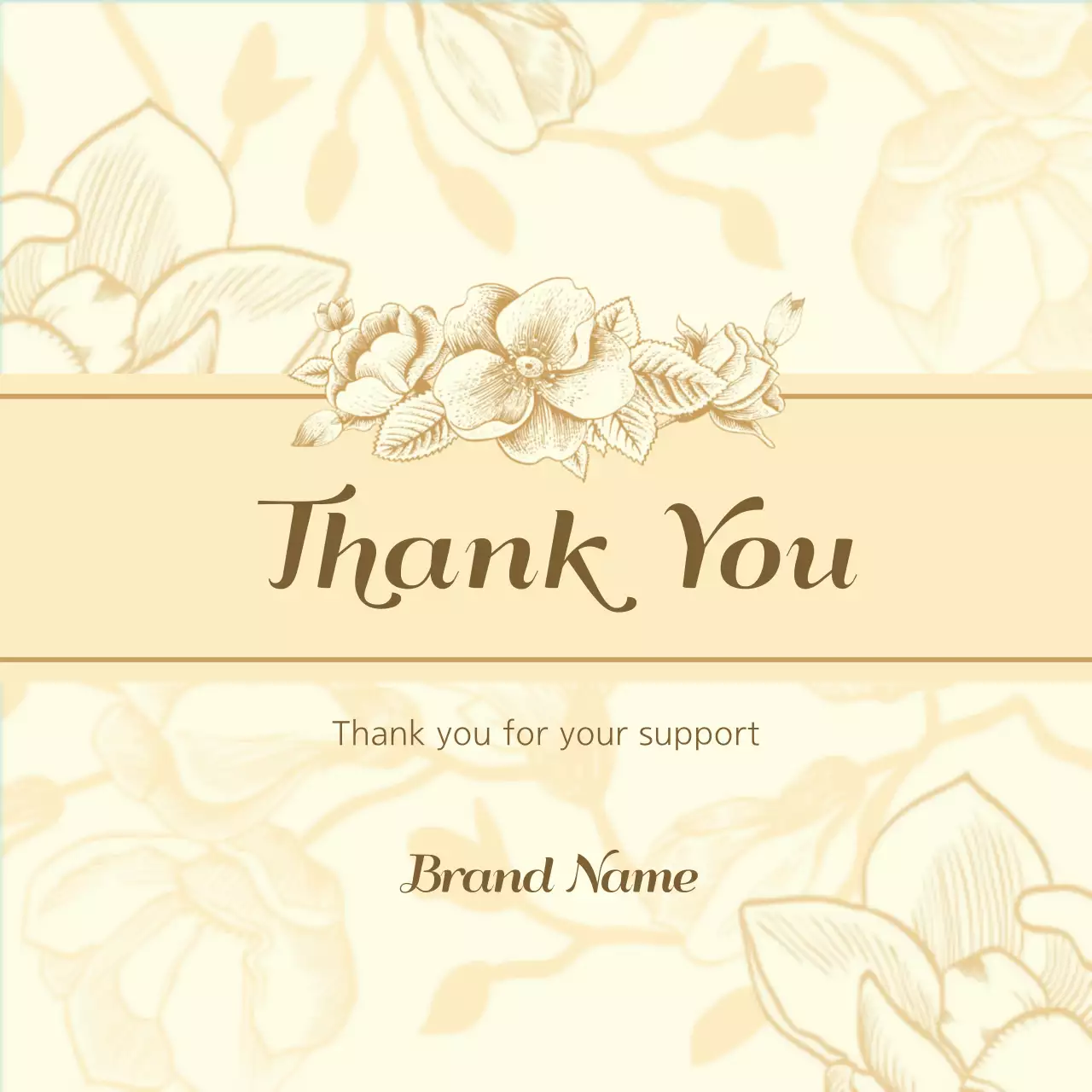 Beige Elegant Thank You Card Banner