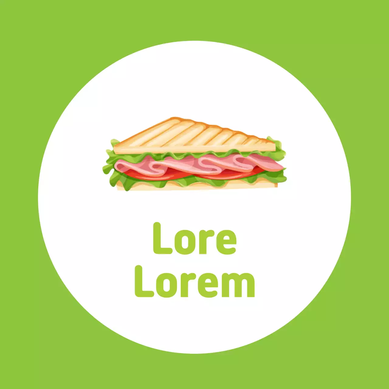 Green illustration clean restaurant sandwich promotion