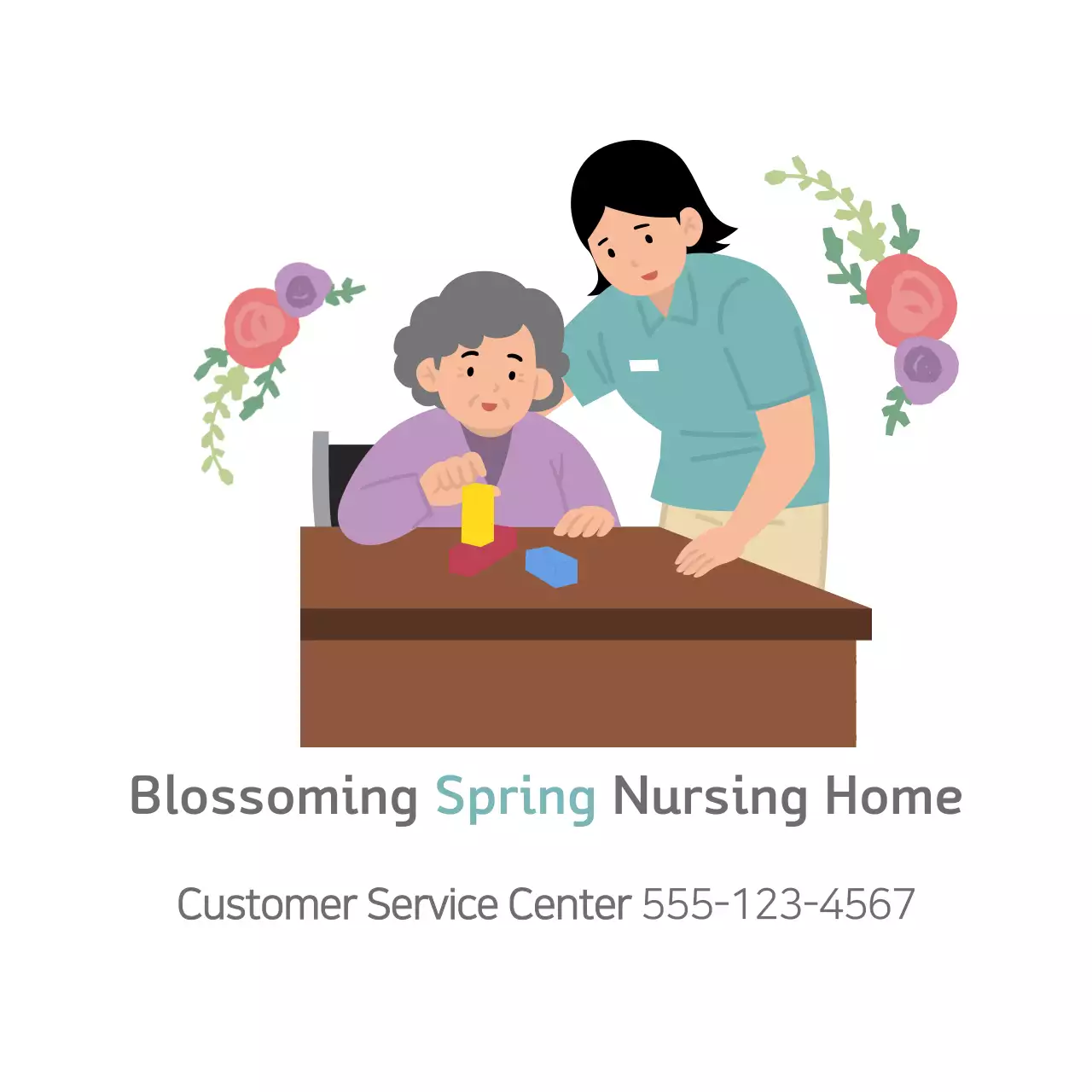 Biểu ngữ hướng dẫn điều dưỡng đơn giản màu xanh lá cây