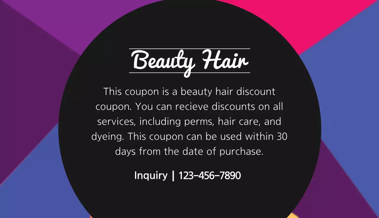 Colorful Trendy Beauty Promotion Business Card