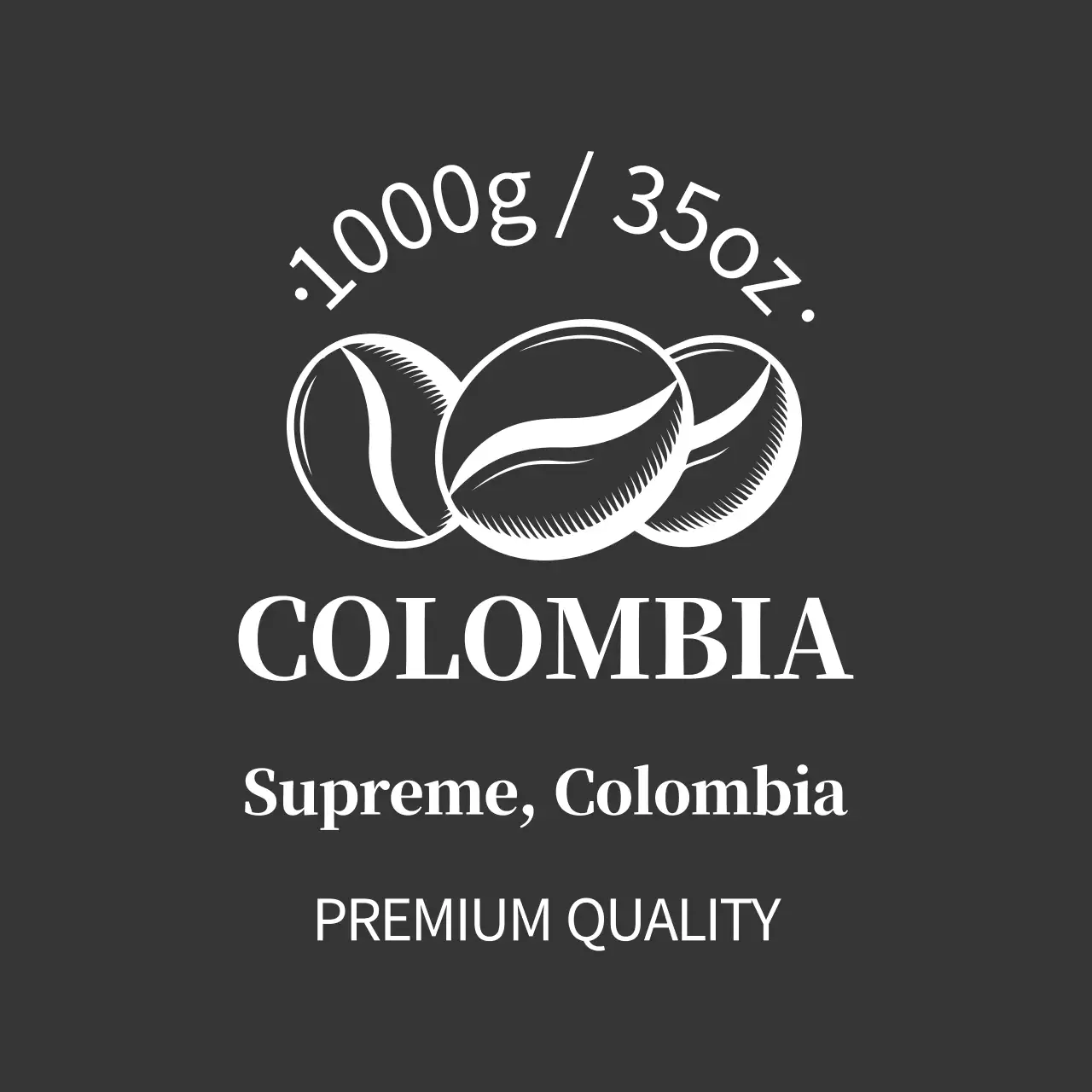 Ilustrasi hitam label biji kopi bersih