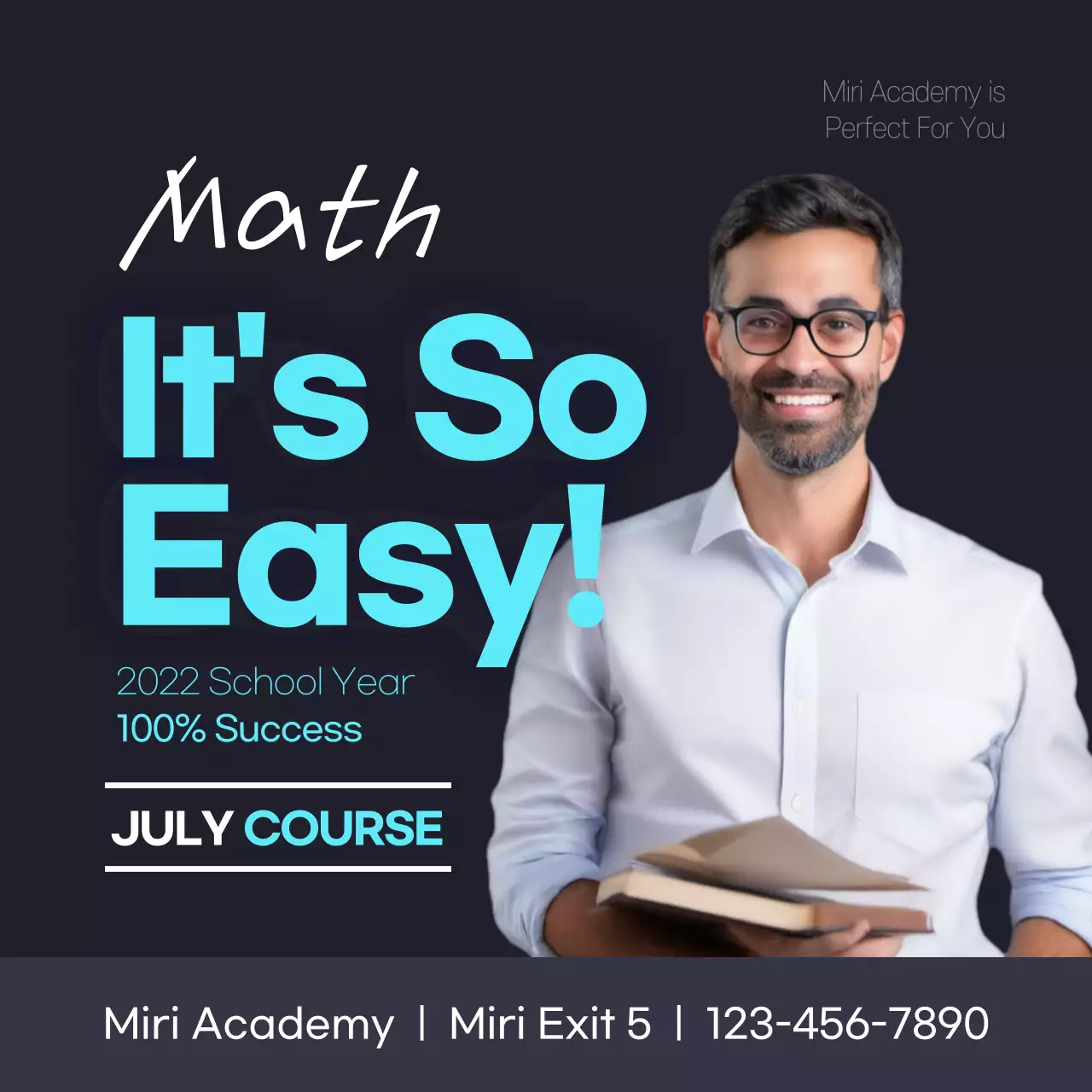Blue Modern Math Course Promotion Instagram Post
