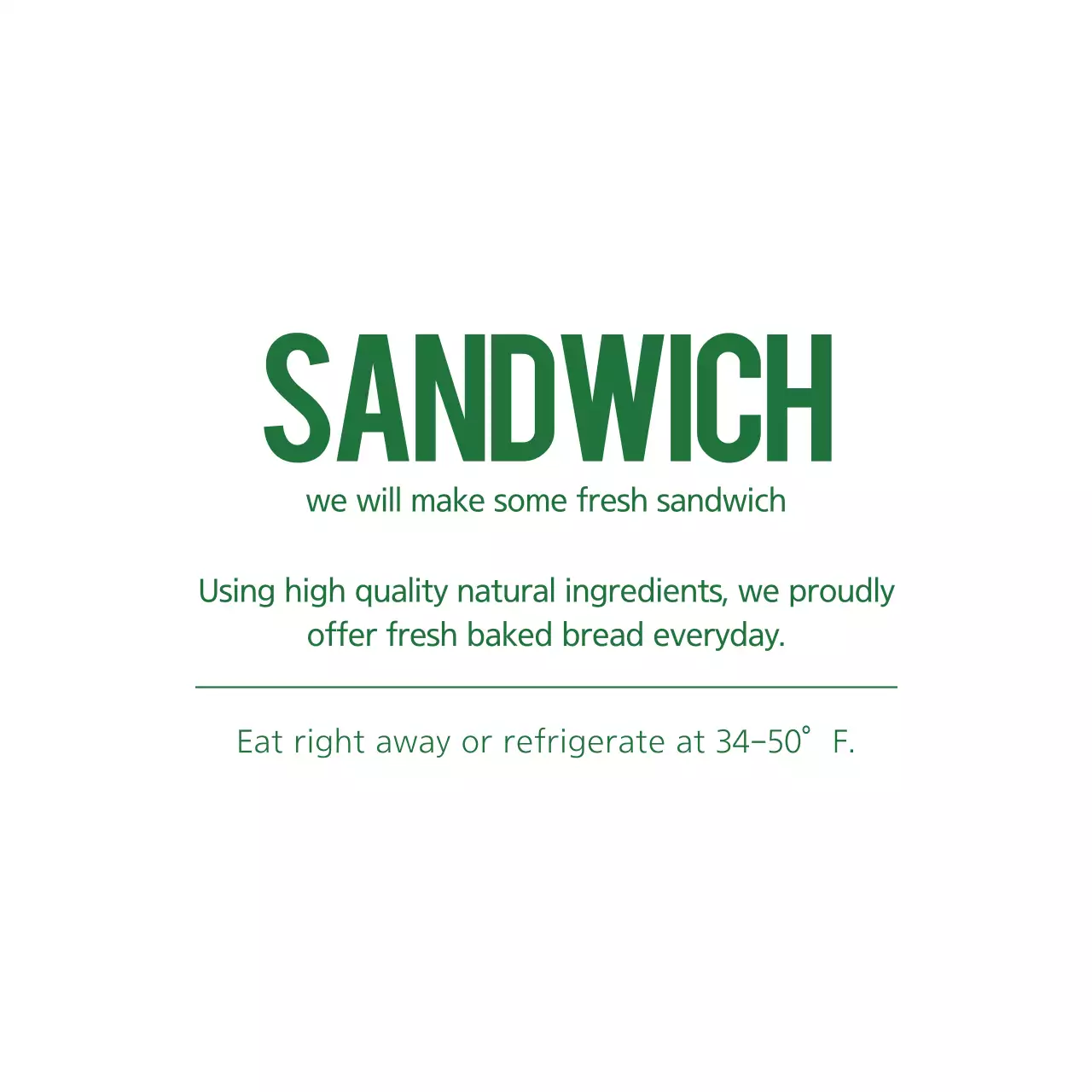 Green Simple Sandwich Menu Banner