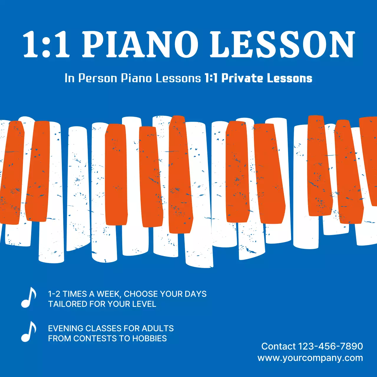 Blue Abstract Piano Promotion Social Media Post