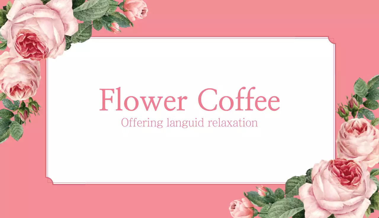Pink Floral Coffee Promotion Business Card