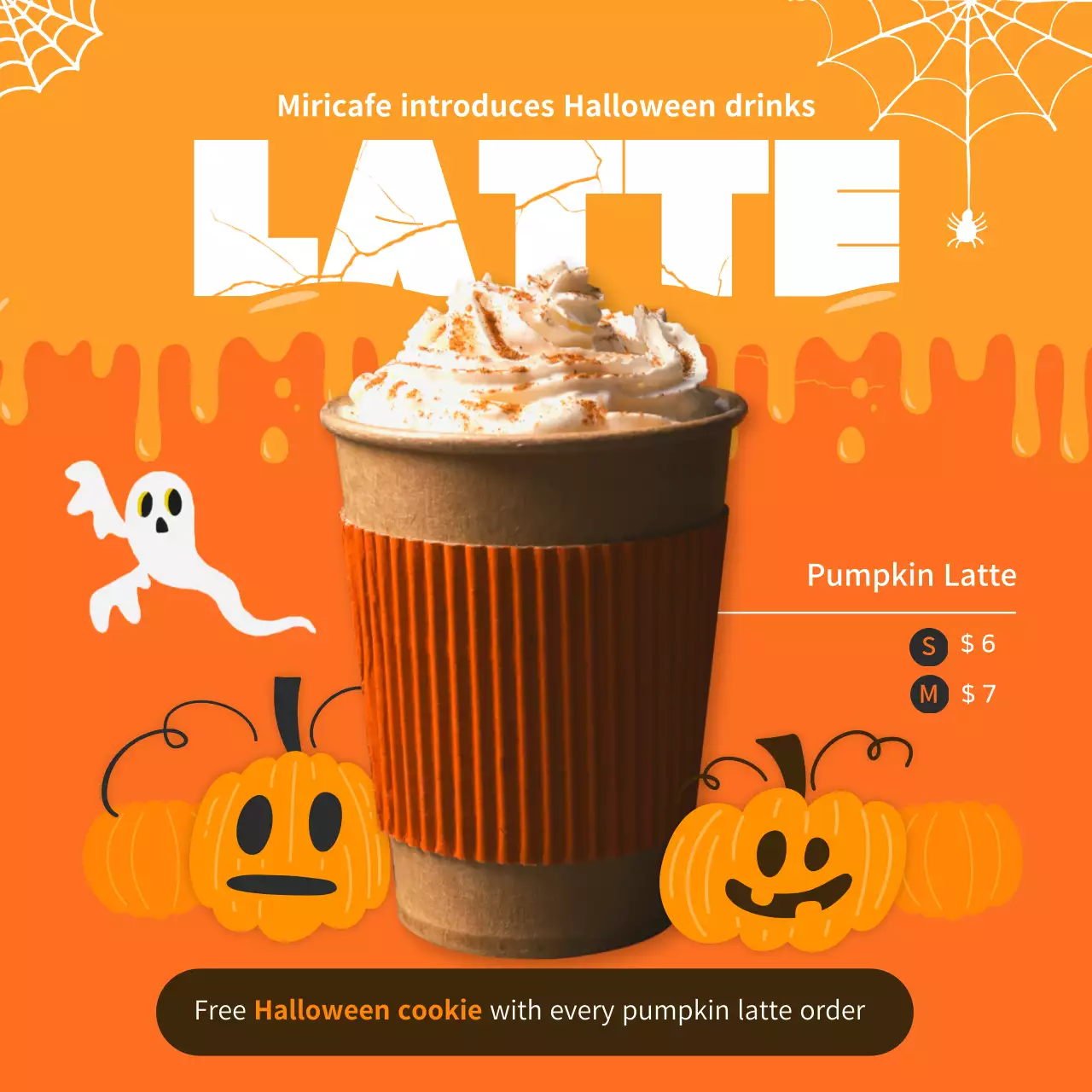 Orange Trendy Halloween Promotion Instagram Post