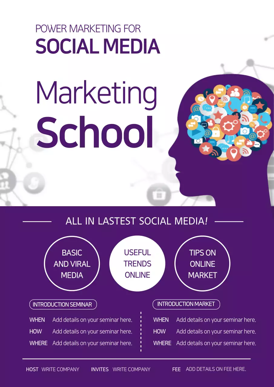 Purple Modern Marketing Seminar Poster
