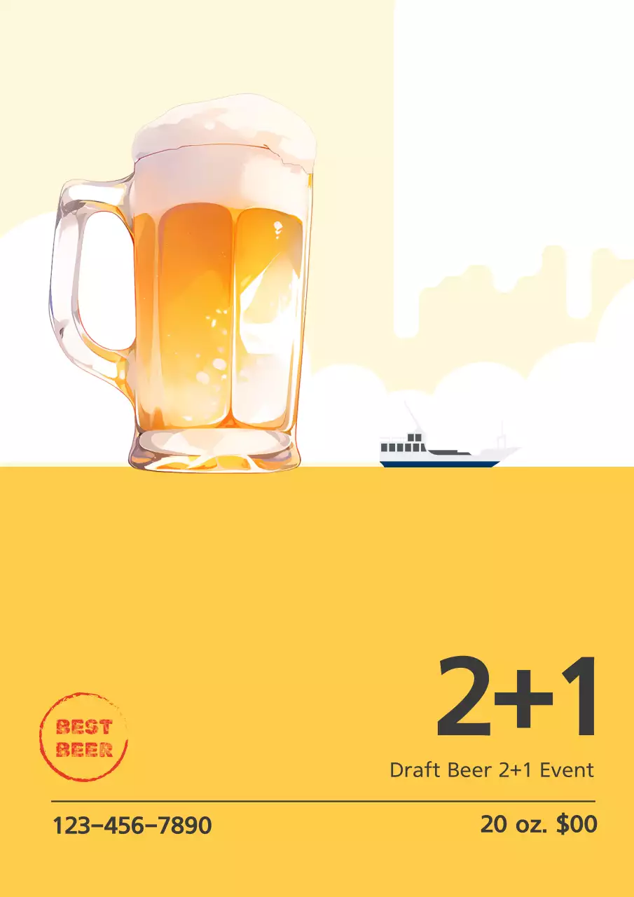 Yellow Simple Beer Promotion Poster