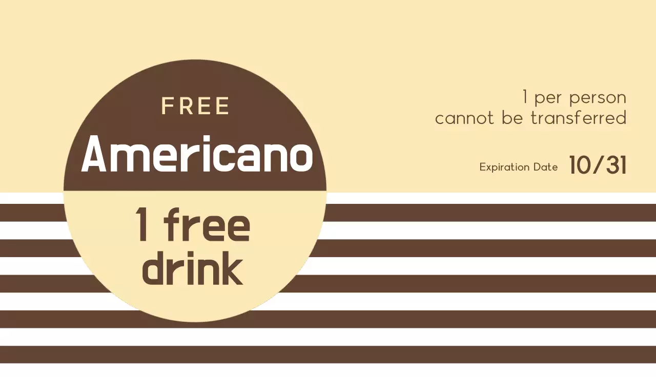 Brown Minimal Drink Promotion Business Card