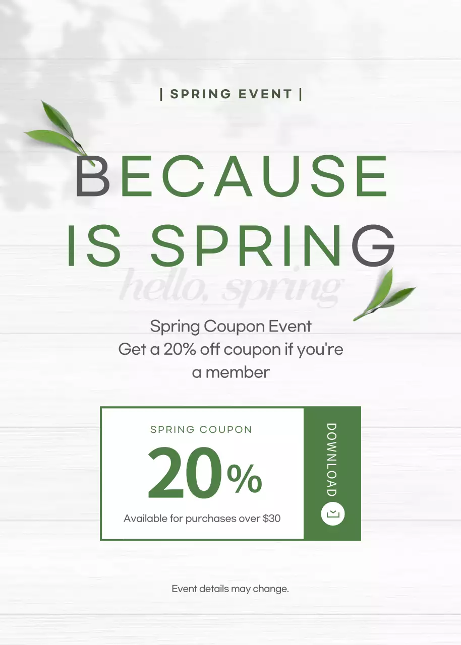 Blue Simple Spring Promotion Poster