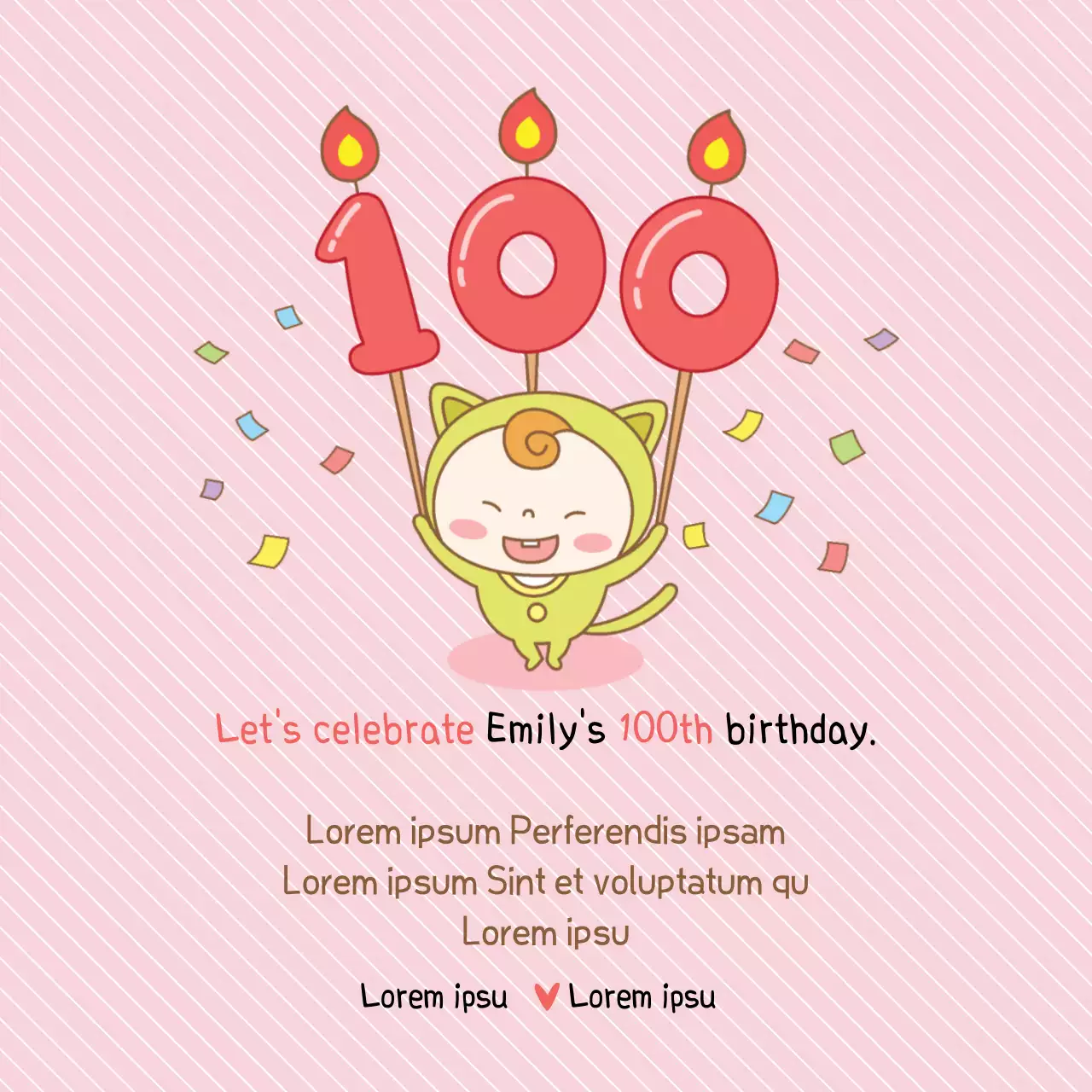 Pink Cute Birthday Invitation Banner