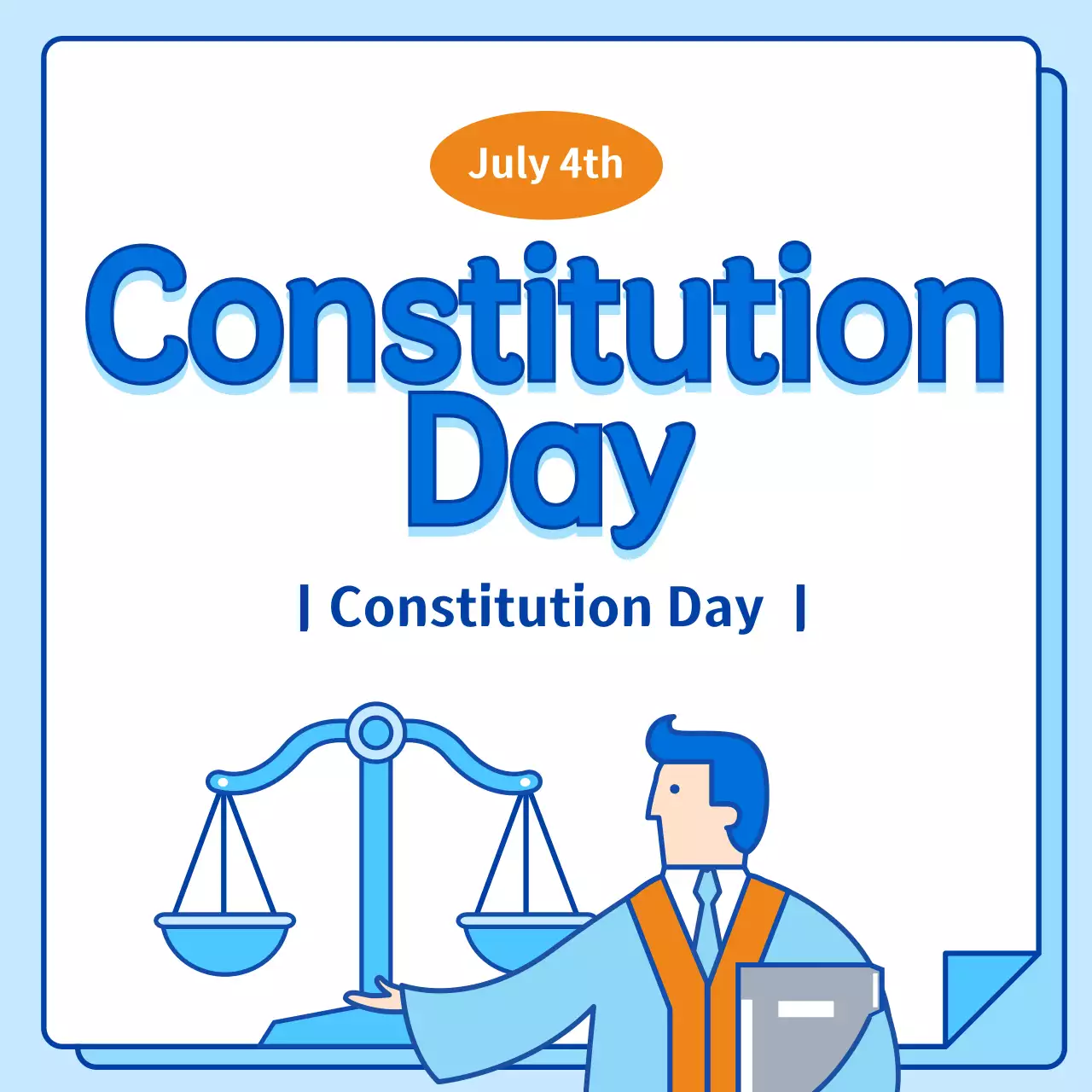 Blue Minimal Constitution Announcement Instagram Carousel