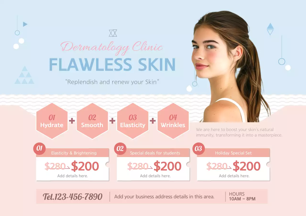 Pink Modern Skincare Promotion Poster