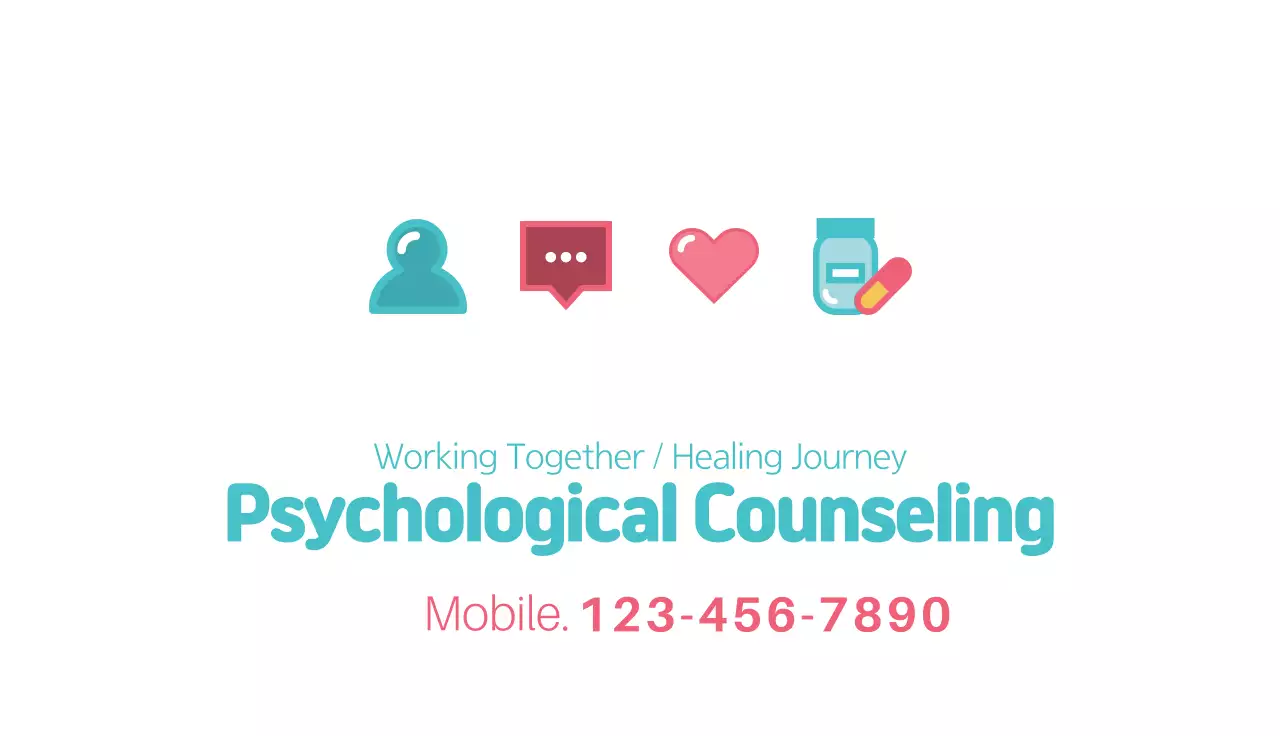 Teal Minimal Counseling Promotion Business Card