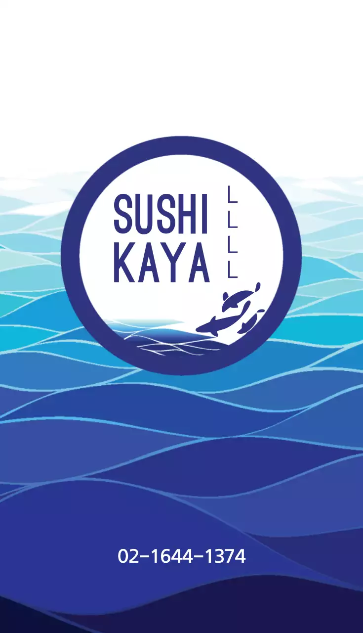 Kartu Nama Promosi Sushi Minimal Biru