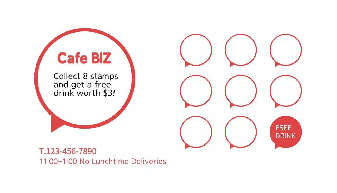 Red Minimal Cafe Promotion Business Card