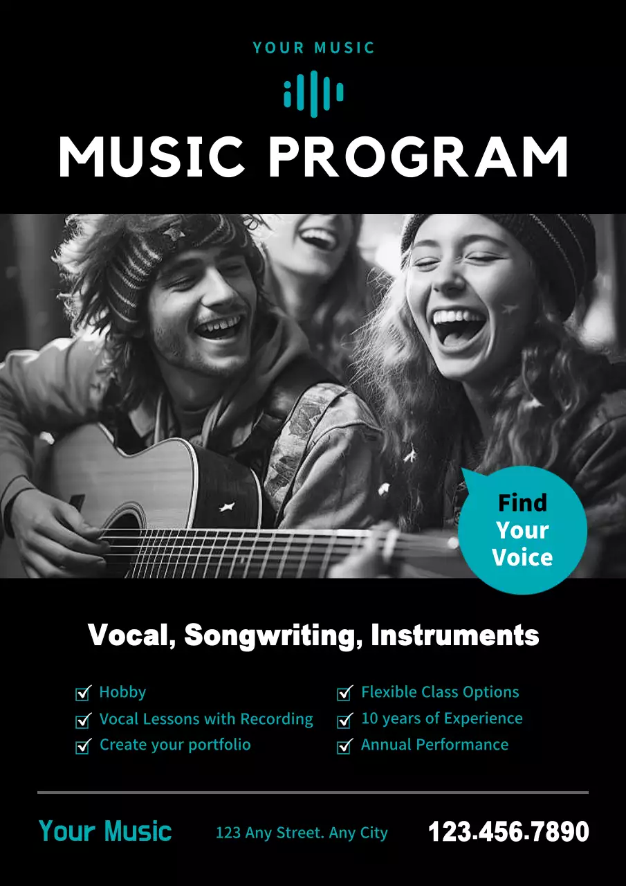 Black Modern Music Promotion Poster