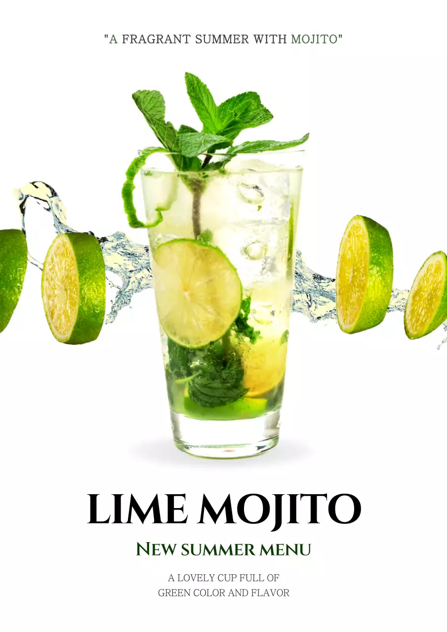 Green Modern Mojito Promotion Poster