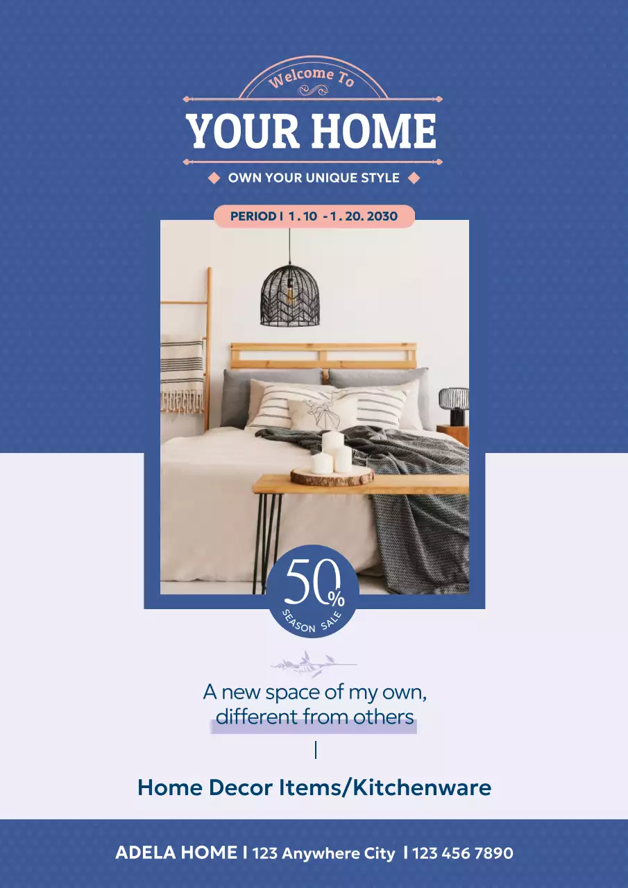 Blue Modern Home Promotion Poster