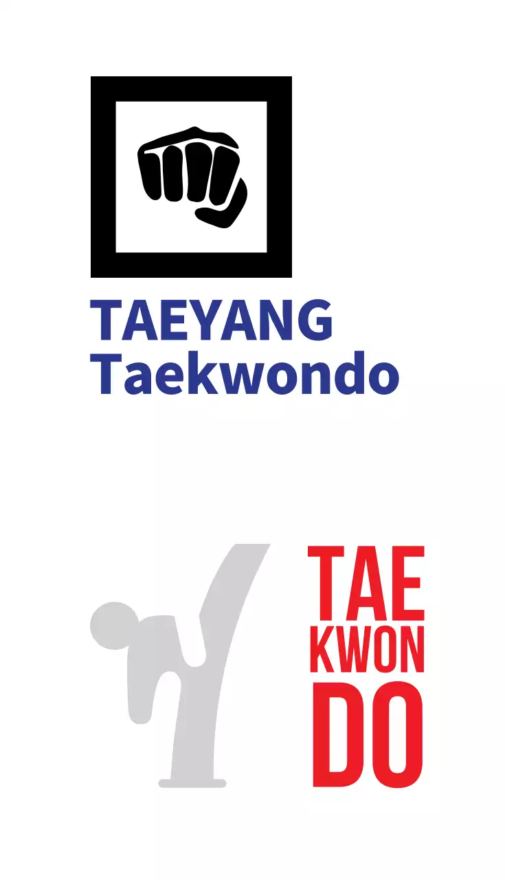 Cartão de visita de propaganda de taekwondo minimalista preto