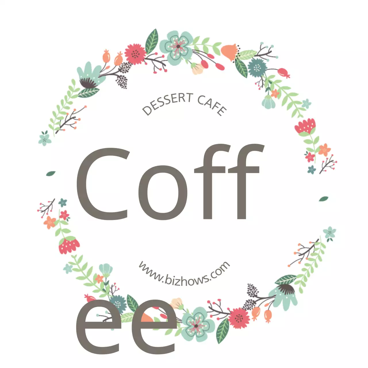 Banner quảng cáo quán cà phê hoa đầy màu sắc