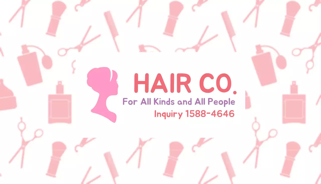 Pink Modern Hair Business Card