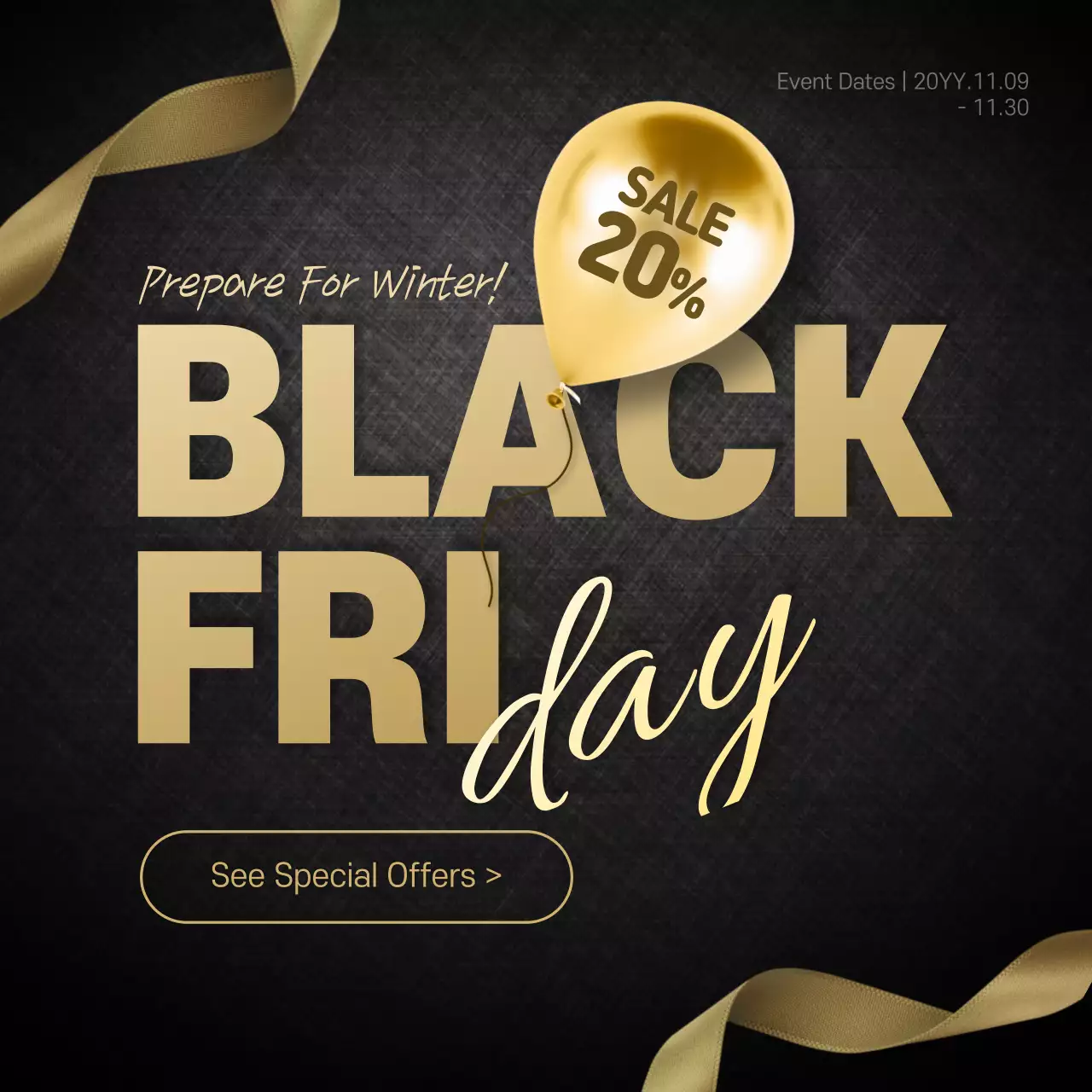 Black Elegant Black Friday Promotion Social Media Post