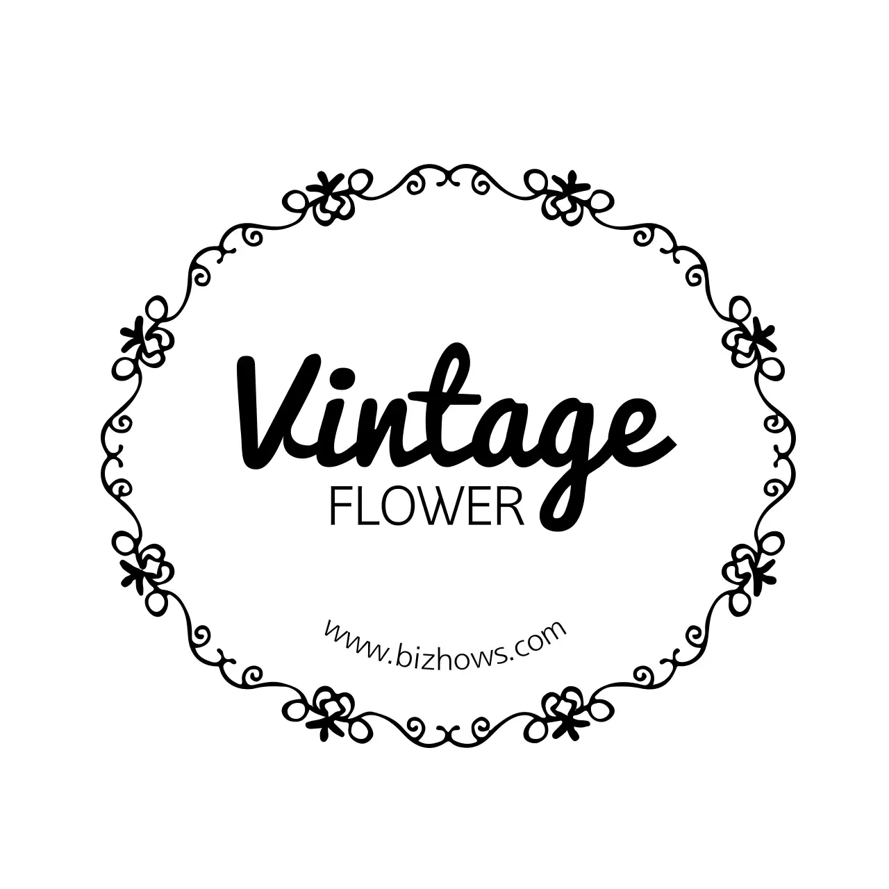Black Vintage Flower Invitation Banner