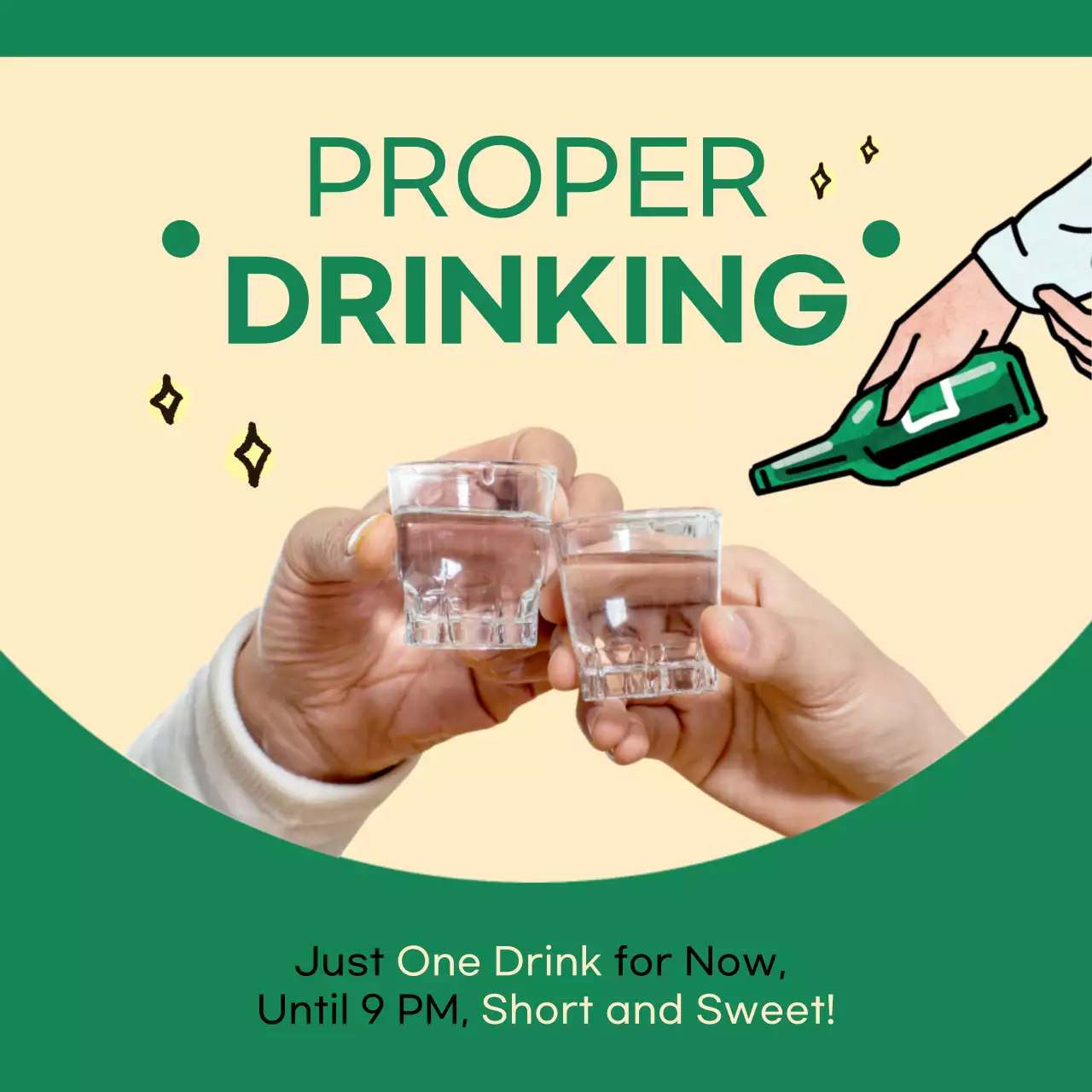 Green Simple Drinking Guideline Social Media Post