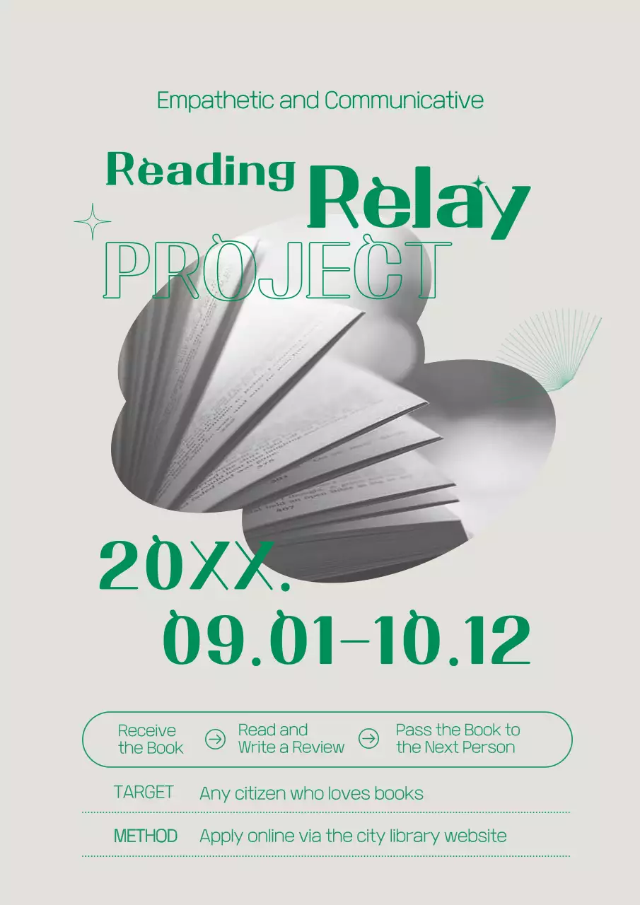 Green Modern Reading Event Poster