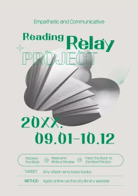 Green Modern Reading Event Poster