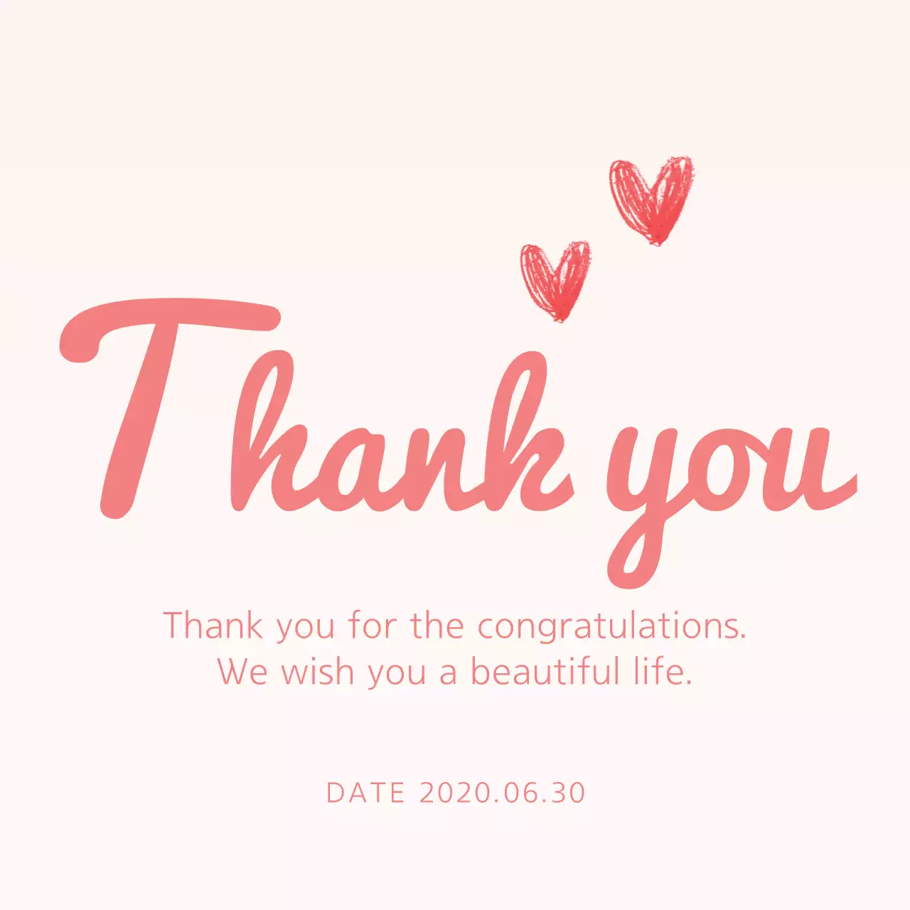 Biểu ngữ thiệp cảm ơn đơn giản màu hồng