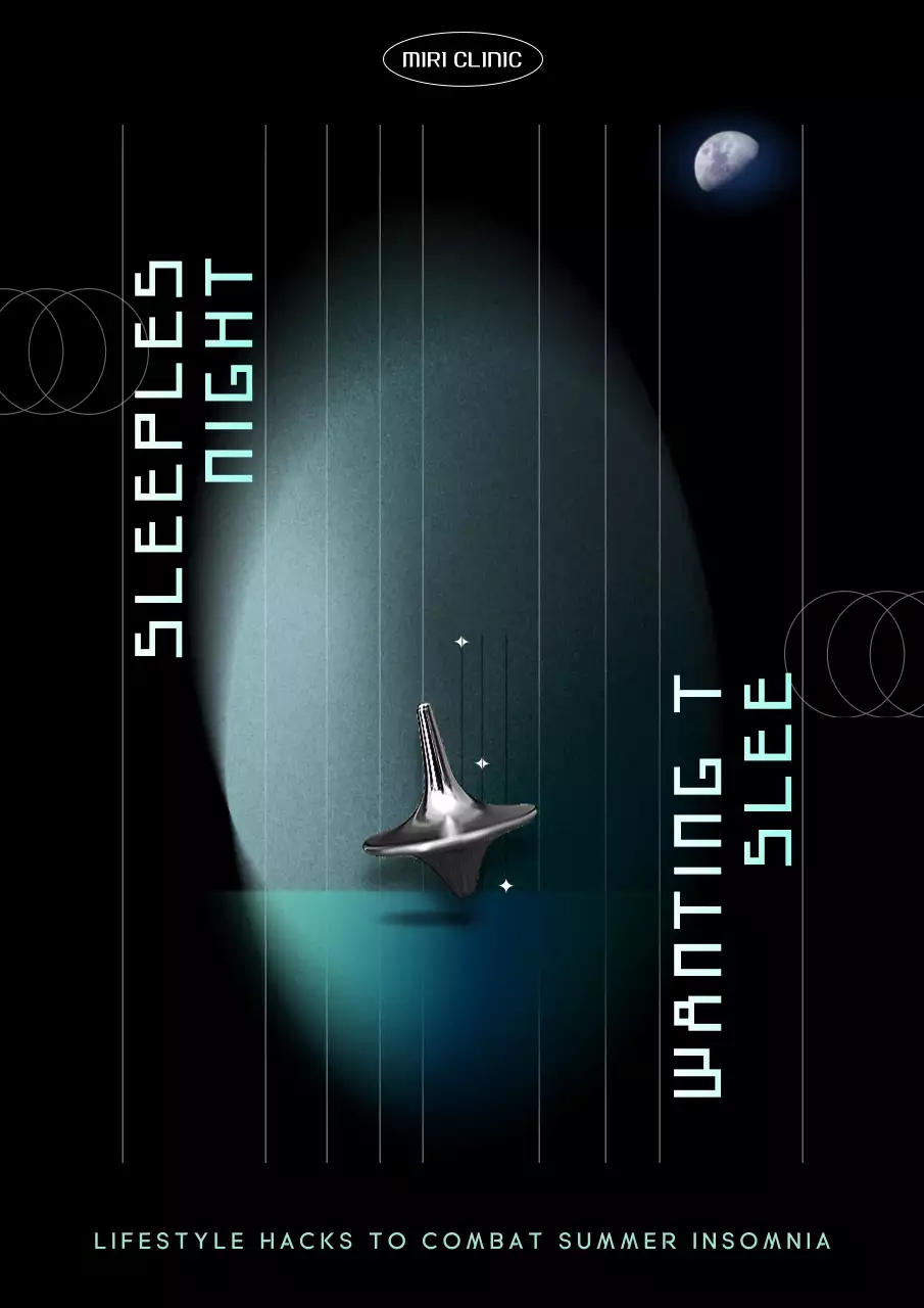 블랙 모던 불면증 홍보 포스터