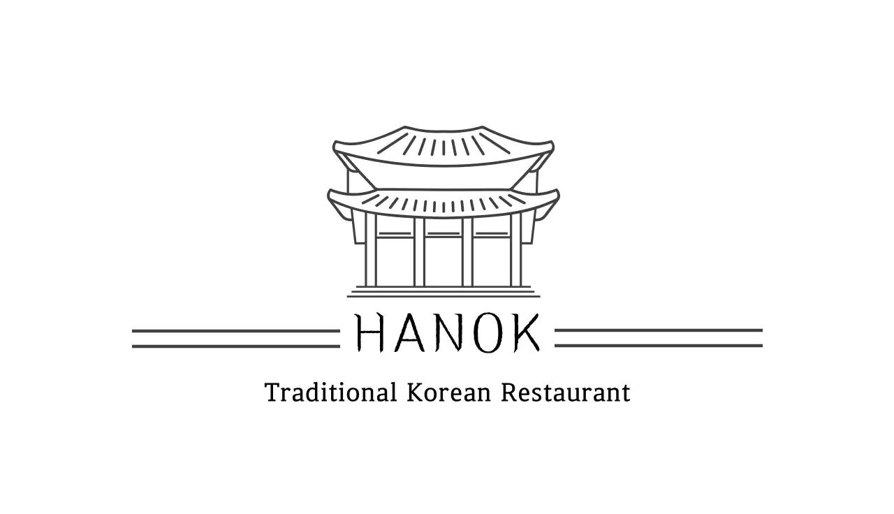 white illustration logo restaurant korean food