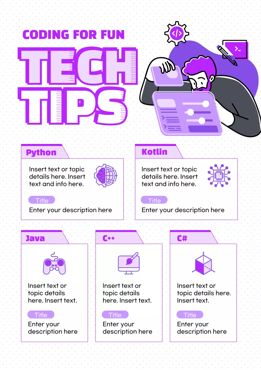Purple Modern Coding Guide Poster