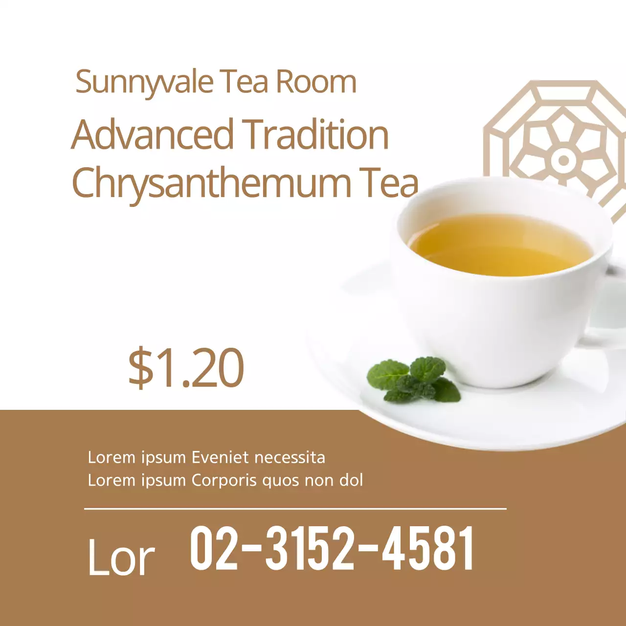 Spanduk Promosi Teh Tradisional Beige