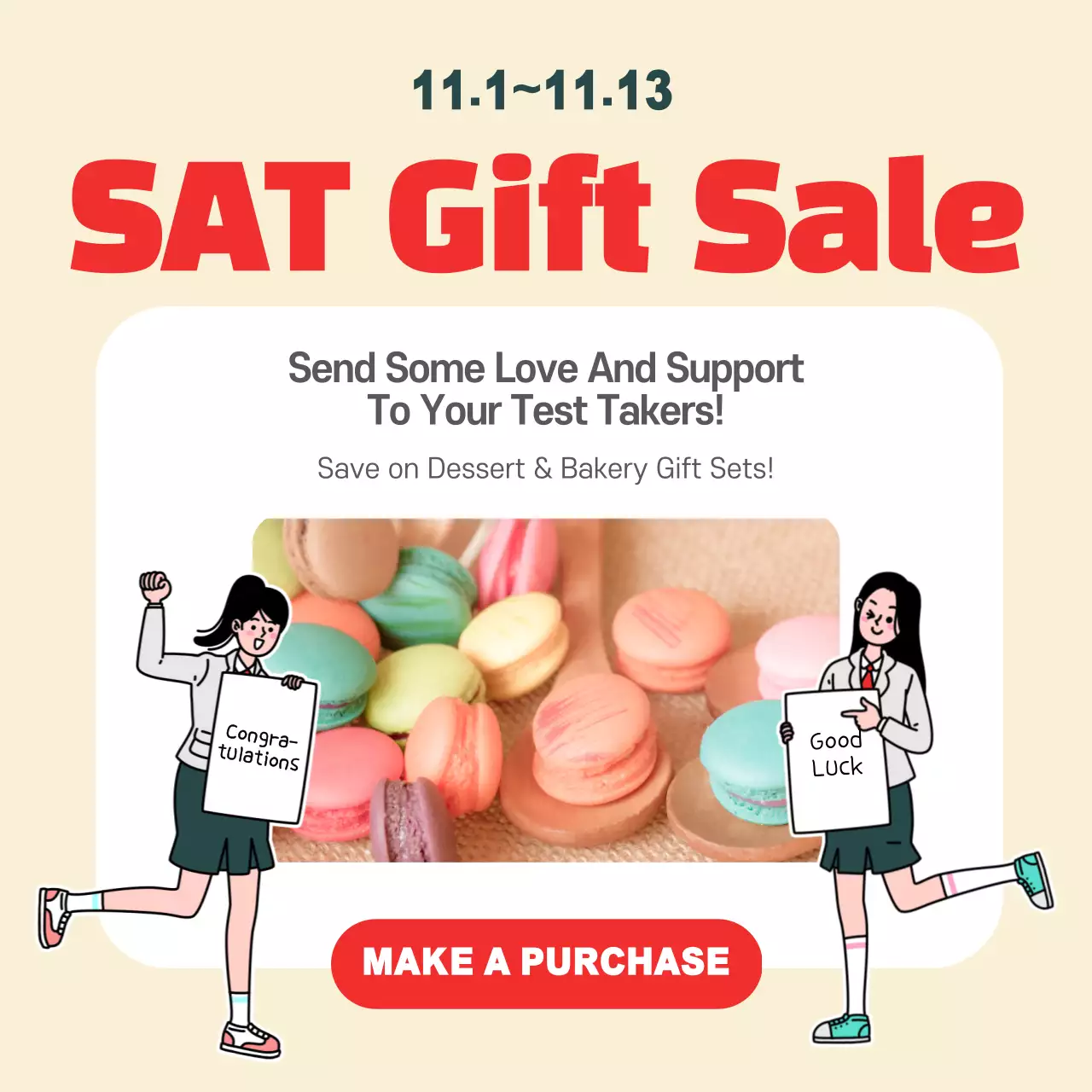 Red Trendy Exam Promotion Instagram Post