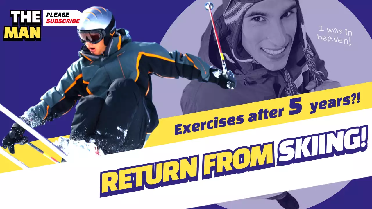 Blue Trendy Skiing Promotion YouTube Thumbnail