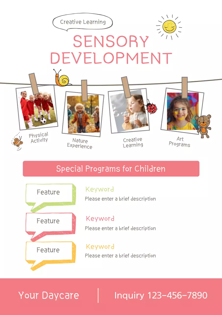 Pink Modern Daycare Promotion Poster