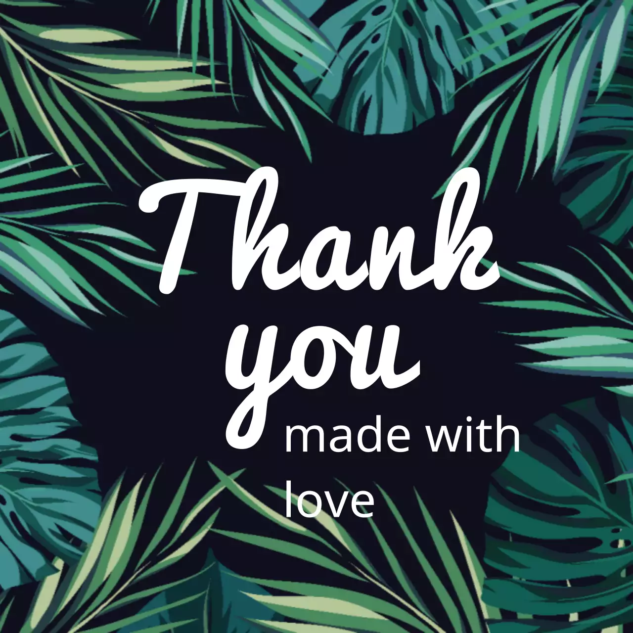 Biểu ngữ thiệp cảm ơn nhiệt đới xanh