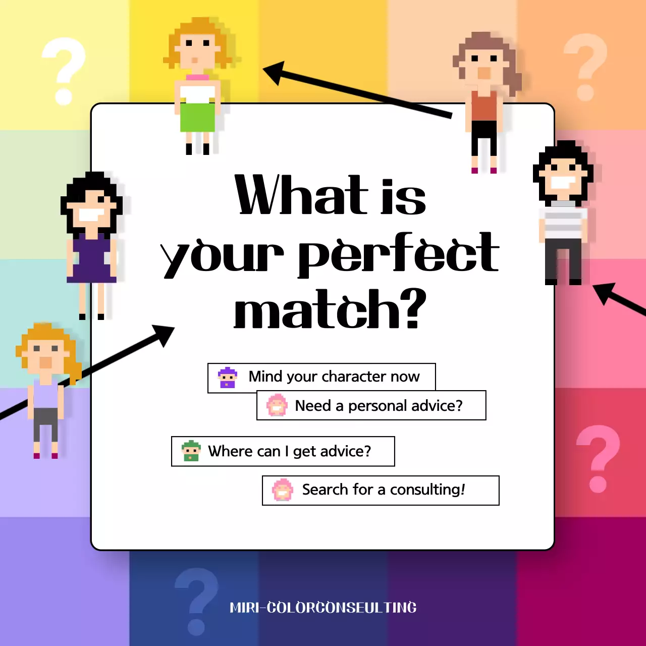 Rainbow Retro Character Guide Instagram Carousel