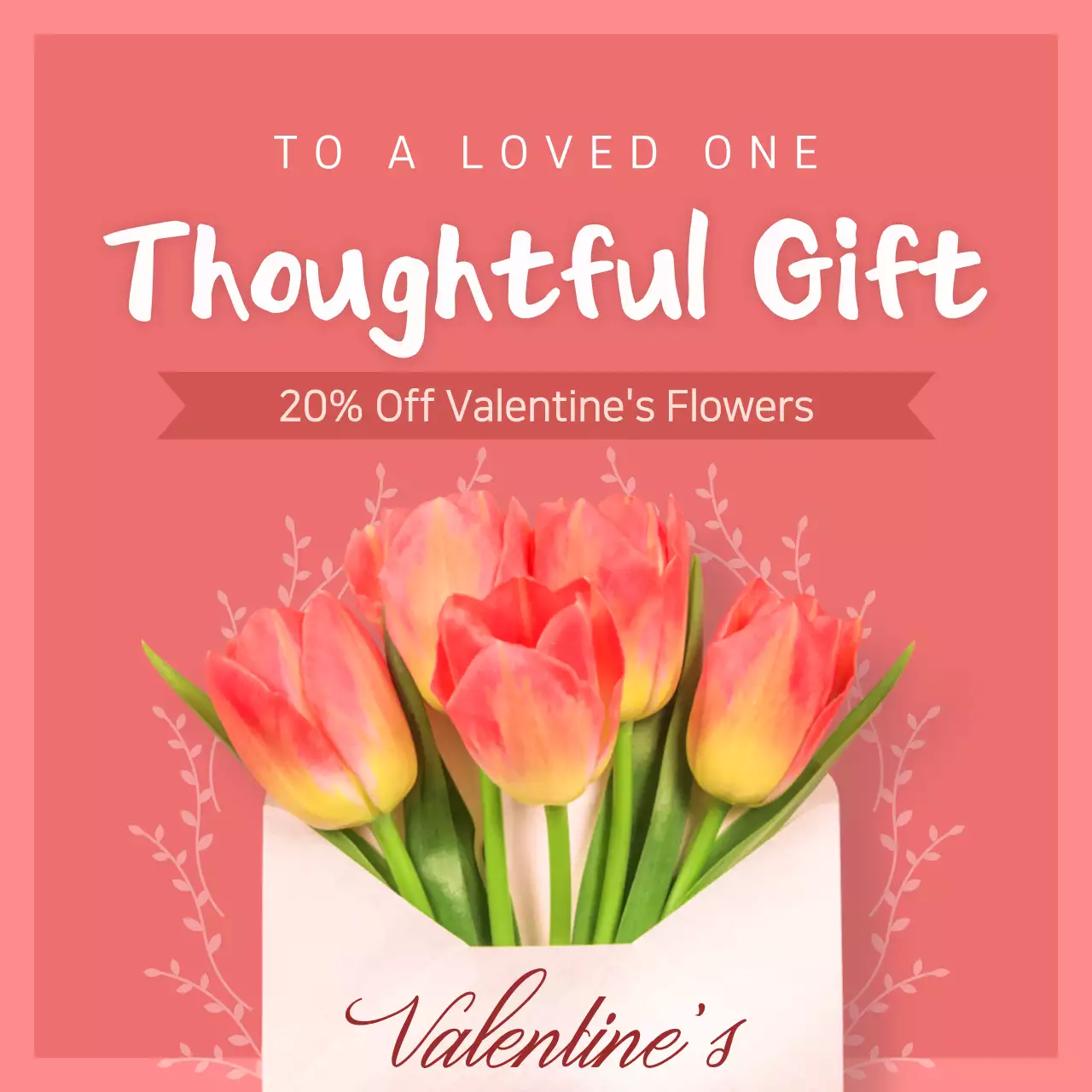 Pink Elegant Valentine's Promotion Social Media Post