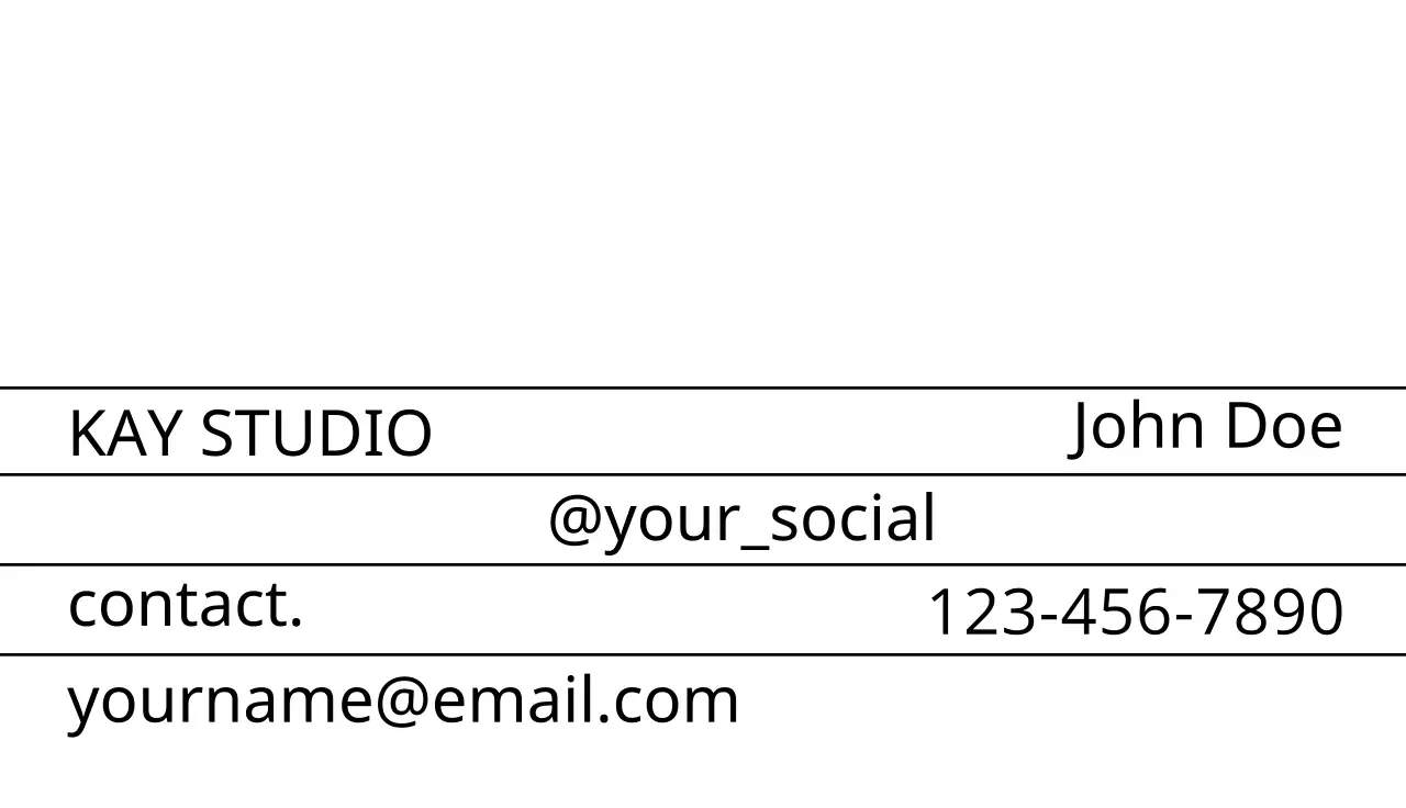 Design studio business card with geometric shape elements on a black background