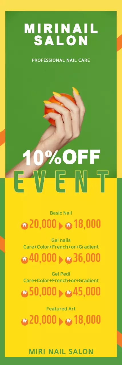 Banner de promoção de unhas modernas verdes