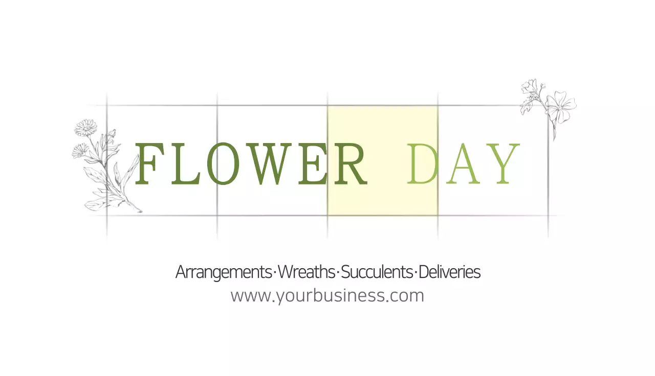 Green Minimal Florist Business Card
