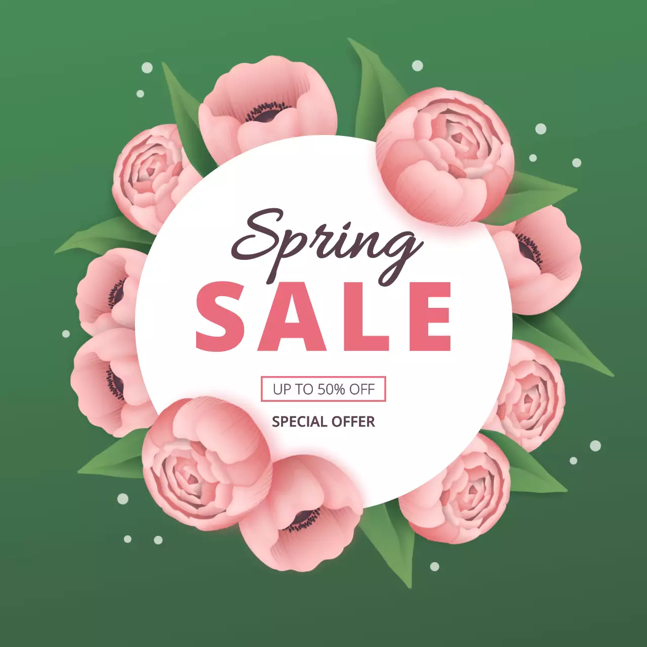 Postingan Instagram Promosi Penjualan Bunga Pink