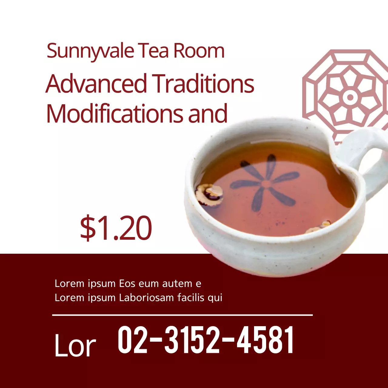 Spanduk Promosi Teh Tradisional Maroon